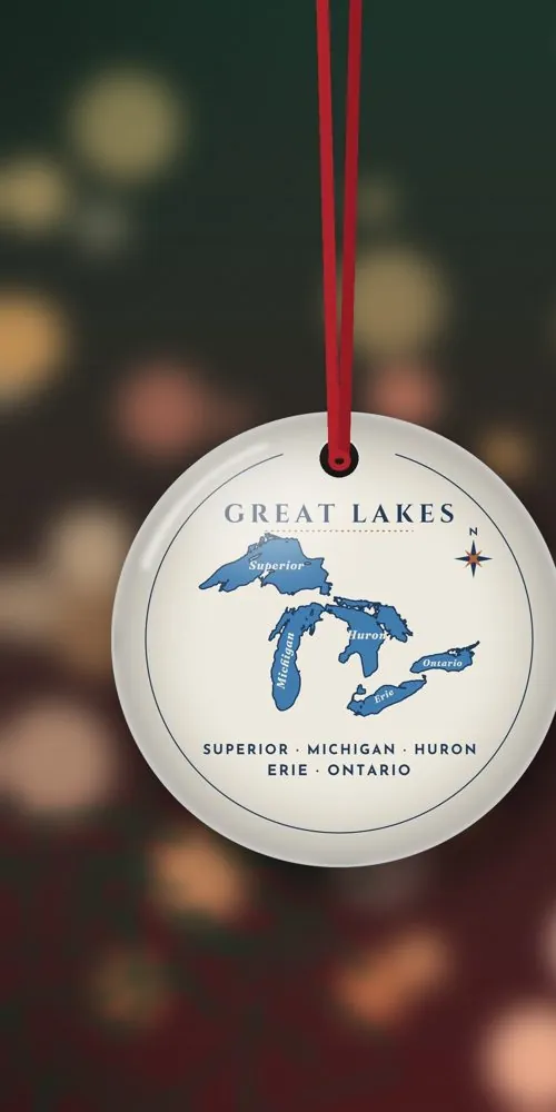 Great Lakes Map Ornament