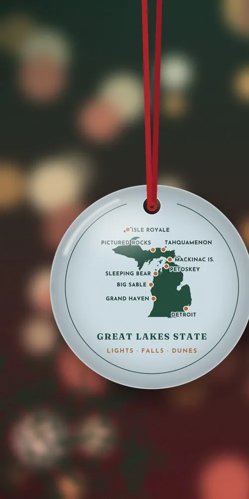Michigan Map Ornament