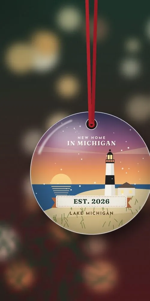 New Home in Michigan Ornament, Big Sable Lighthouse