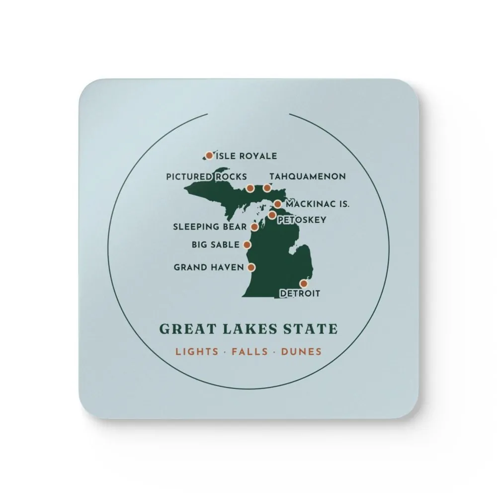 Michigan Mitten Map Coaster Set of 4